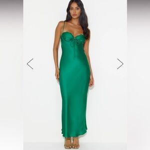 SOLD on Curtsy WINERY WEDDING SATIN MAXI DRESS GREEN